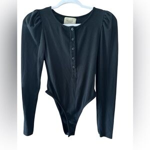 Foundist Black Long Sleeve Bodysuit